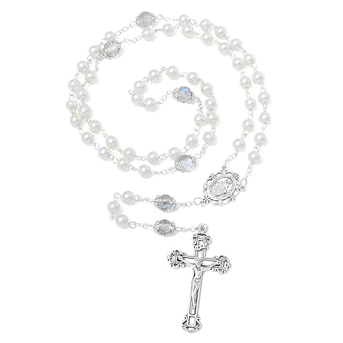 JNF 1920s Pearl Necklace for Women Long Chunky Big Pearl Strands Flapper Beaded Necklaces Imitation Faux Pearls Gatsby Vintage Costume Jewelry 80'' Long - color: cross pearl neckalce