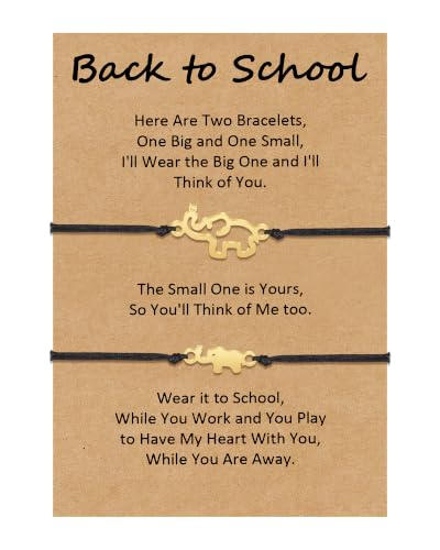 Back to School Gifts Back to School Bracelet Matching Distance | First Day of School Bracelets Birthday Jewelry Gifts for Mother Daughter Son