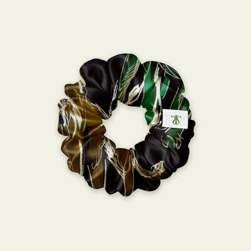 LILYSILK Silk Hair Scrunchies Ties for Frizz & Breakage Prevention 100% Mulberry No Damage Elastic Ponytail Holders, Leo - color: Leo