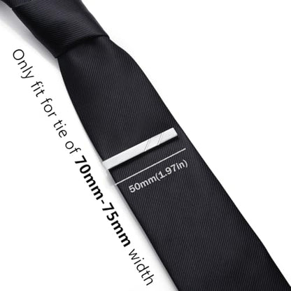 HONEY BEAR 1.97" 2.12" 2.36" Standard Tie Clip for Men Business Wedding | Classic Minimalist, Steel-Plated Copper Base, Gift-Boxed, Thickened, Rounded Corners, Easy to Slide On, No Snag or Wrinkle - style: Brushed Silver 5cm