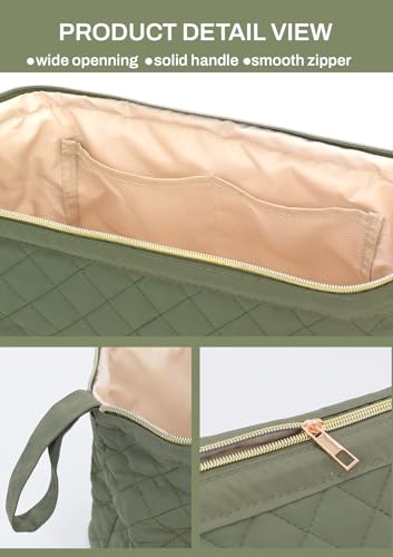 TeeYee Nylon Hair Tools Travel Bag for Dyson Airwrap Quilted Toiletry Bag | Travel Storage Bag for Shark Flexstyle/Curling Iron,Water-repellent,Wide-open,Well-structured,Heat-safe lining,001green - color: Green