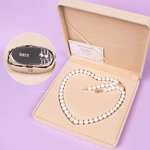 Freshwater Cultured AAAAA Quality Genuine Real Pearl Strand Necklace for Women Fine Jewelry Gifts for Her - size: 55.9 cm, 9.5 - 10.5 mm, style: AAA-Round