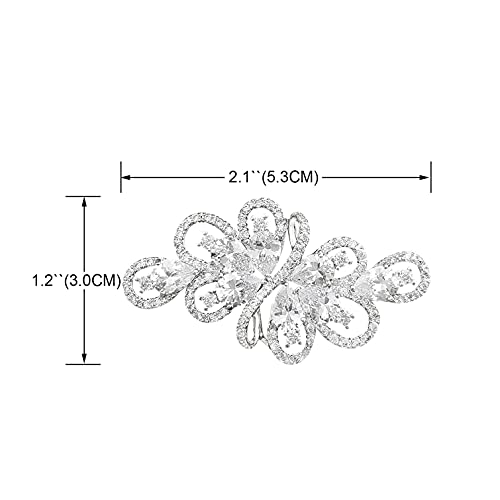 YOQUCOL Cubic Zirconia Crystal Rhinestone Wedding Brooch Pin for Women Brides Jewelry - color: A