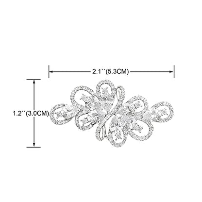 YOQUCOL Cubic Zirconia Crystal Rhinestone Wedding Brooch Pin for Women Brides Jewelry - color: A