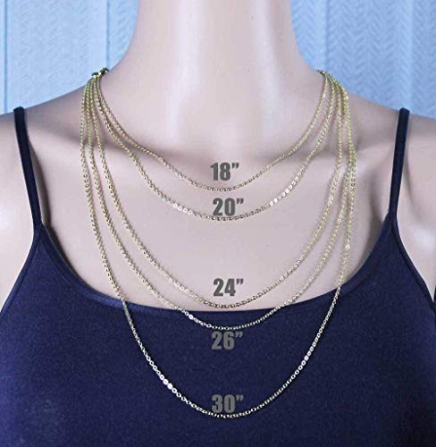 Wholesale 12 PCS Gold Plated Solid Brass Flat Cable Chain (26 Inch(2 MM)) | Finished Necklace Chains Bulk for Jewelry Making - color: Gold, size: 26 inch-0.079 inch