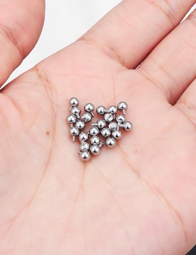Prjndjw 25Pcs 14G 16G Replacement Balls internal thread & Externally Threaded Surgical Steel Balls Industrial Barbell Tongue Nipple Belly Button Eyebrow Rook Piercing Rings Parts 3MM-8MM - color: 24Pcs 16g internal thread Replacement Balls