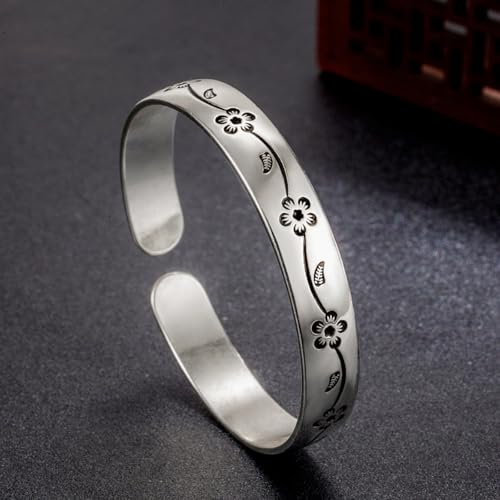925 Sterling Silver Bracelet Plated Cuff Bangle Bracelet Fashionable Multi-layer Cross Wire Bangle Bracelet Open Adjustable Wide Cuff Bracelet for Teen Girls Fashion Jewelry - color: W-silver24