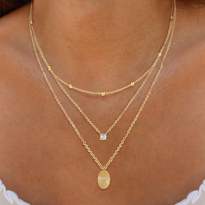 Layered Necklaces for Women - Dainty Necklace Stack 14K Gold Plated Layering Pendant Necklace Set Simple Gold Necklaces for Women Trendy Jewelry Gifts for Women - color: Gold-Set2