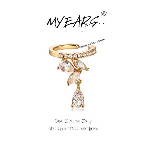 Women Ear Cuff Earring Gold Non Pierced Ear Cartilage Clip on Wrap Hoop 14K Gold Filled Tiny Boho Beach Simple Minimalist Delicate Handmade Hypoallergenic Jewelry Gift-Sold as Single/Pair - style: Flower /Pair