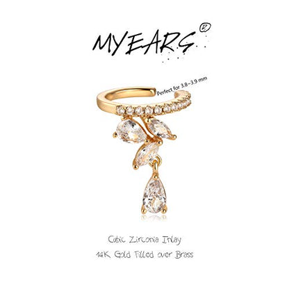 Women Ear Cuff Earring Gold Non Pierced Ear Cartilage Clip on Wrap Hoop 14K Gold Filled Tiny Boho Beach Simple Minimalist Delicate Handmade Hypoallergenic Jewelry Gift-Sold as Single/Pair - style: Flower /Pair