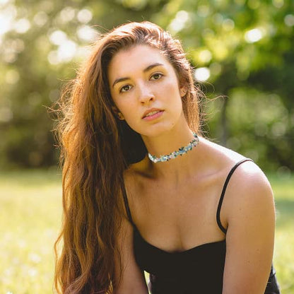 Black Choker Necklace Set Velvet Lace Choker Daisy Gothic Punk Classic Choker - color: flower2