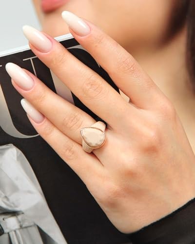 Rinfit Emerald Silicone Ring with Stainless Steel Frame - color: Pack Q - Black, Nude, and White / Metal Rose Gold