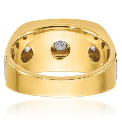 IceCarats 14K Two Tone Gold 1.01 ct Diamond Ultra Five Stone Wedding Ring