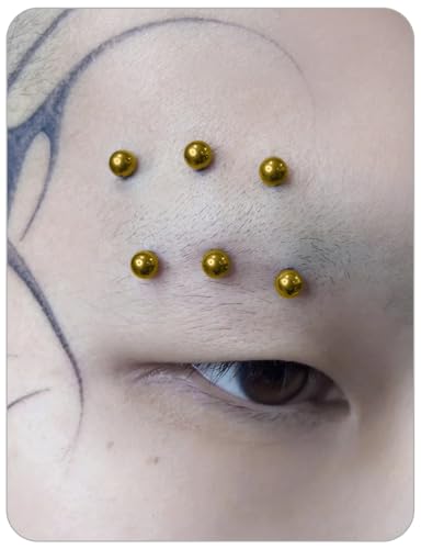 Oufksiyy 18G 16G Internal Thread Eyebrow & Rook Piercing Jewelry Surgical Steel Double Gem Eyebrow Piercings Rings Gold Silver Curved Barbell Eyebrow Ring Vertical Labret Lip Jewelry 6m 8mm 10mm - color: Gold: 18G curved barbell