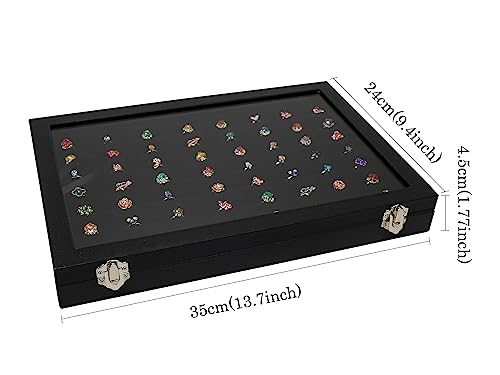 Wudygirl Ring Holder Leather Jewelry Tray with Lid 13.7"x9.4" Black | 7 Slot Ring Organizer with Velvet Liner, Ideal for Jewelry Storage, Dresser Drawer or Gift, Dustproof Design - style: 7 Slot Ring Tray