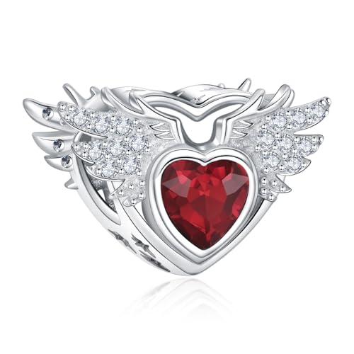 S925 12 Months Birthstone Charm for Pandora Bracelet, Gift on Birthday Christmas Mothers Valentines Anniversary Graduation, for Women Mom Daughter Friend Family Sister Aunt Grandma - color: January