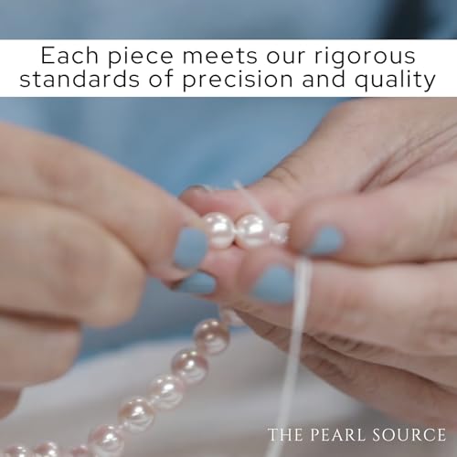 The Pearl Source 14K Gold 4-9mm AAA Quality Graduated Round White Freshwater Cultured Pearl Necklace for Women - color: Yellow Gold Clasp, size: 16" Choker Length