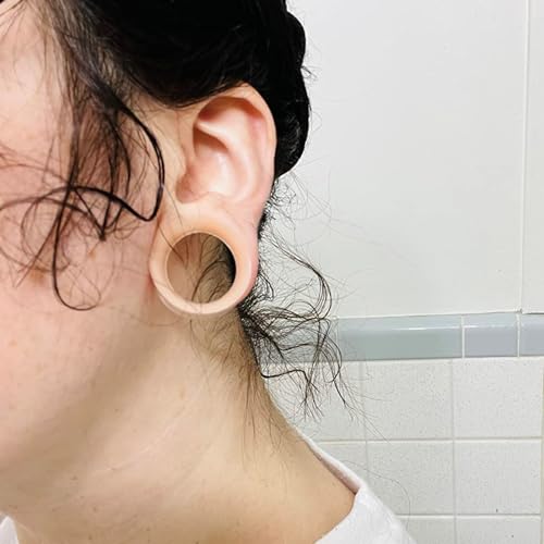 10G-25mm Flesh Skin Solid Soft Silicone Gauges Plugs for Ears Saddle Double Flared Ear Gauges Flesh Stretching Kit Expander Hide Tunnels Plugs Piercing Jewelry for Women Men - color: 00 Gauge=10mm=3/8 inch