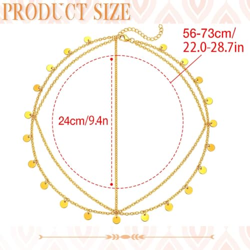 Yokawe Gold Sequins Head Chain Jewelry Bohemian Layered Festival Costume Headpieces Hair Accessories for Women
