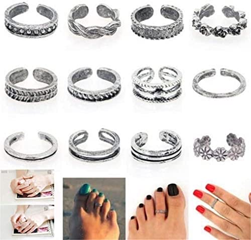 12PCS Toe Rings Set Compatible with Women Adjustable Knuckle Ring Open Foot Jewelry Set Professional process