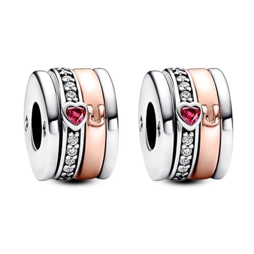 Annmors S925 Clip Spacer Safety Chain Stopper Charms for Pandora, Gift Mom Daughter Friend Sister Wife Grandma Girlfriend Fmaily On Christmas Mothers Valentines Halloween Graduation - color: C07-Love U Spacer