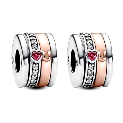 Annmors S925 Clip Spacer Safety Chain Stopper Charms for Pandora, Gift Mom Daughter Friend Sister Wife Grandma Girlfriend Fmaily On Christmas Mothers Valentines Halloween Graduation - color: C07-Love U Spacer