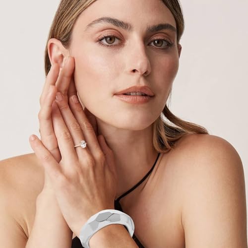 YMBYCM Gold Chunky Bangle Bracelets for Women | Trendy Wide Chunky Cuff Bracelets Wrap Bracelet Fashion Jewelry Accessories - color: Silver-2
