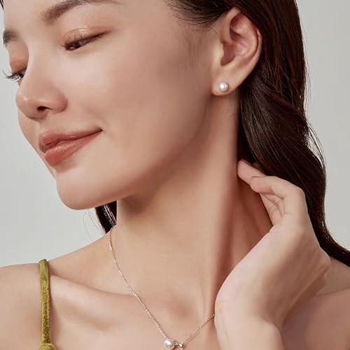 SmileBelle 2 Pairs Pearl Stud Earrings for Women, Flat Back Earring | 20 Gauge Titanium Screw Back Earrings for Nap Sleep, Cartilage Stud Earrings for Girls Helix Piercing Jewelry - size: 4mm+6mm, style: Silver Pearl