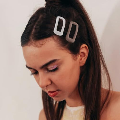 20 PCS Small Rectangle Hair Barrettes For Women Non Slips Snap Clips For Thin Fine Hair,Matte Black Dark Red White,1.97 x 0.55Inch - color: Matte Black Dark Red White