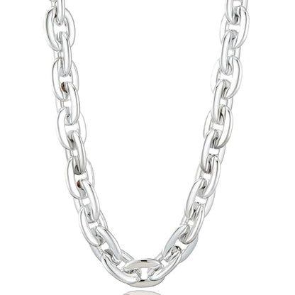 Passed colorfast test 39-inch Large Plastic Chain Necklace with Gift Box | 2/4 Pack with Gift Box,Gold Plastic Chain,Hip Hop Rapper Style, Fade Resistant,Detachable,for Parties, Awards,Prizes, Unisex - color: Silver