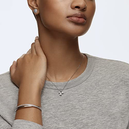 Swarovski Twist Rows Crystal Bracelet Collection, Rhodium & Rose Gold Tone Finish, Clear Crystals - size: Medium, style: Rhodium Tone Finish