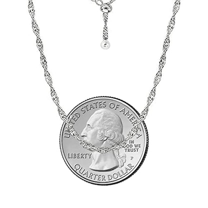 Savlano 925 Sterling Silver Italian Solid 1.5MM Singapore Twist Adjustable Bolo 14-24 Inch Chain Necklace For Women - Made in Italy Comes With a Gift Box - style: Silver