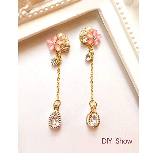 Beadthoven 100pcs Cubic Zirconia Alloy Charms Drop Shaped KC Gold Pendants for Jewelry Making Choker Tiny Dangle Accessories - color: Gold-Drop
