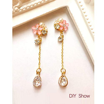 Beadthoven 100pcs Cubic Zirconia Alloy Charms Drop Shaped KC Gold Pendants for Jewelry Making Choker Tiny Dangle Accessories - color: Gold-Drop
