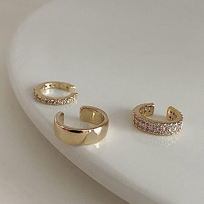 Ear Cuffs Non Piercing Ear Cuff Earrings for Women Gifts Trendy Stuff Clip on Cartilage Earrings Stacks Fake Earrings Jewelry Gifts - color: B2:gold ear cuff 3pcs