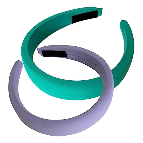 2pcs Wide Padded Headbands for Women Non- Fabric Hair Accessories Soft for Daily Wear Parties and Special Occasions