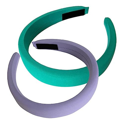 2pcs Wide Padded Headbands for Women Non- Fabric Hair Accessories Soft for Daily Wear Parties and Special Occasions
