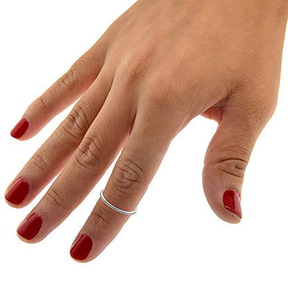 Sabrina Silver 316L Stainless Steel Pipe Cut 1mm Toe Ring Wedding Band Midi Ring for Women Very Thin Stackable Polished Comfort Fit sizes 1-6 - style: 4-Piece Pack