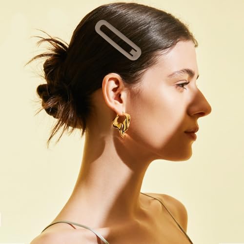 18pcs Snap Hair Clips, 2.76 Big Snap Clip, Matte Hairpin Accessories for Women Girls, Nonslip Metal Barrettes, Neutral Color - color: 2.76'' Matte Neutral
