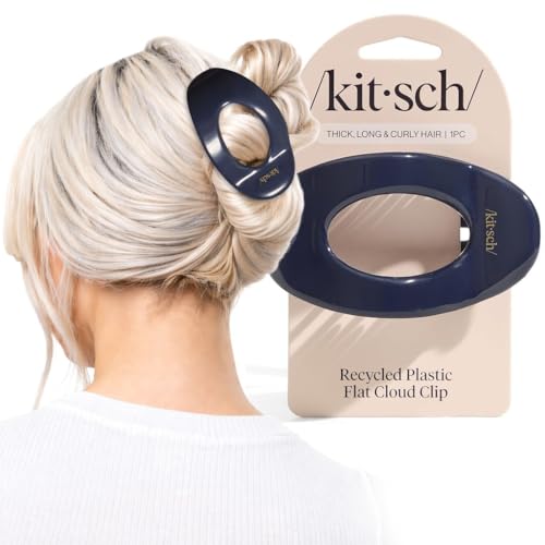 Kitsch Large Flat Claw Clip for Women - Blue Orchid, 1pc | Durable & Strong Hold Flat Hair Clips For Styling, Half Updo | Non-Slip for Secure, Comfortable Wear, For All Hair Types - color: Blue Orchid, size: Large