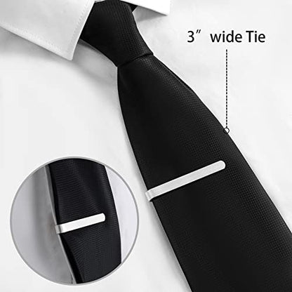 2.2/2.5 Inch Tie Clips for Men in Gift Box, Tie Bar Clip Set for Mens Regular Tie or Traditional Tie, Birthday Anniversary Christmas Gift - size: 2.2 Inch, style: 1PCS-Silver Brushed