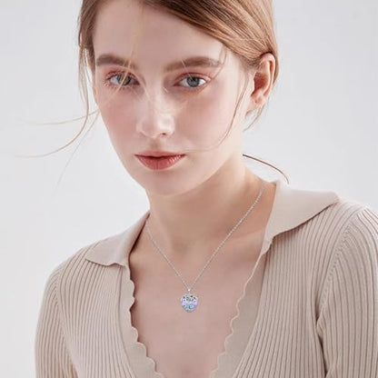 925 Sterling Silver Necklace Gifts for Women Crystal/Opal Jewelry Pendant Christmas Birthday Gift - style: 3 Children
