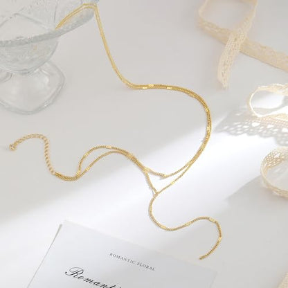 VIROMY Gold Long Y Necklaces for Women Trendy - Dainty Lariat Chain Drop Pendant Necklace for Women Gold Statement Jewelry - color: Y Necklace 10