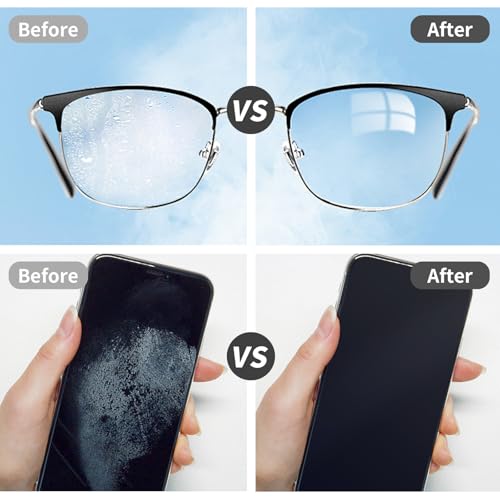 Reusable Microfiber Glasses Cleaner Cleaning Cloth Wipes with Pouch BK,4Pcs | Portable Pouch Keychain for Eyeglass Lens Sunglasses Jewelry Electronics and Screen,Scratch-Free,Streak-Free, Lint-Free
