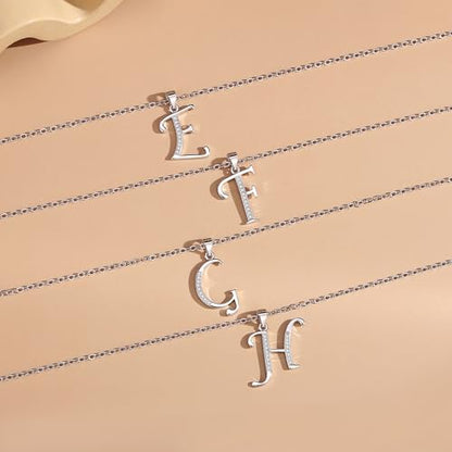 VIKI LYNN Dainty Initial Letter Pendant Necklace for Women | Cubic Zirconia Initial Jewelry, Personalized Letter Necklace, Dainty Women Jewelry, Birthday Gift Idea for Her, Mom and Wife - color: Silver, style: Silver-E
