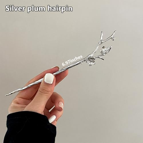 Snmzlc 2 Pcs Hair sticks for buns,French hair pins for women,Buns and Updos with No Hair Damage,Metal French Pin Great Hold,Suitable for fine & thick hairUS298