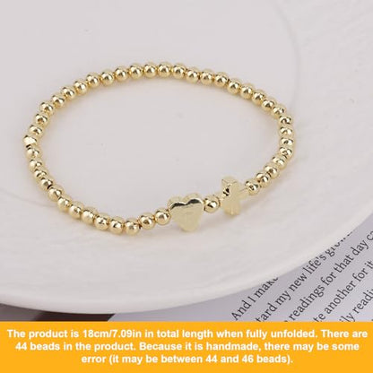 Mikovivi Women's Cross Bracelet with Initial Beads, Elastic Heart Alphabet Charm Stackable Beaded Bracelet Religious Christian Jewelry Gift - style: Letter F