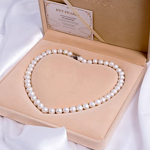 Freshwater Cultured AAAAA Quality Genuine Real Pearl Strand Necklace for Women Fine Jewelry Gifts for Her - size: 40.6 cm, 6.5 - 7.5 mm, style: AAA-Round