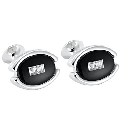 Urban Jewelry Mens Stainless Steel Nautical Knot Cufflinks Sharp Formal | Nautical Cufflinks Stainless Steel Rust Resistant Finish Polished Cufflink Finish Modern Cufflink Design Style - color: Black Eye Cuff Links