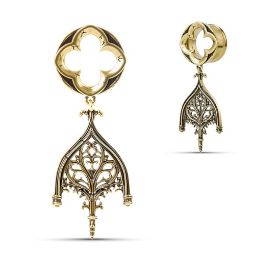COOEAR Double Flared Ear Tunnels, Flesh Gauges for Ears, Screw Back Plugs Earrings Piercing Expander. - color: S8793J, size: 0g(8mm)